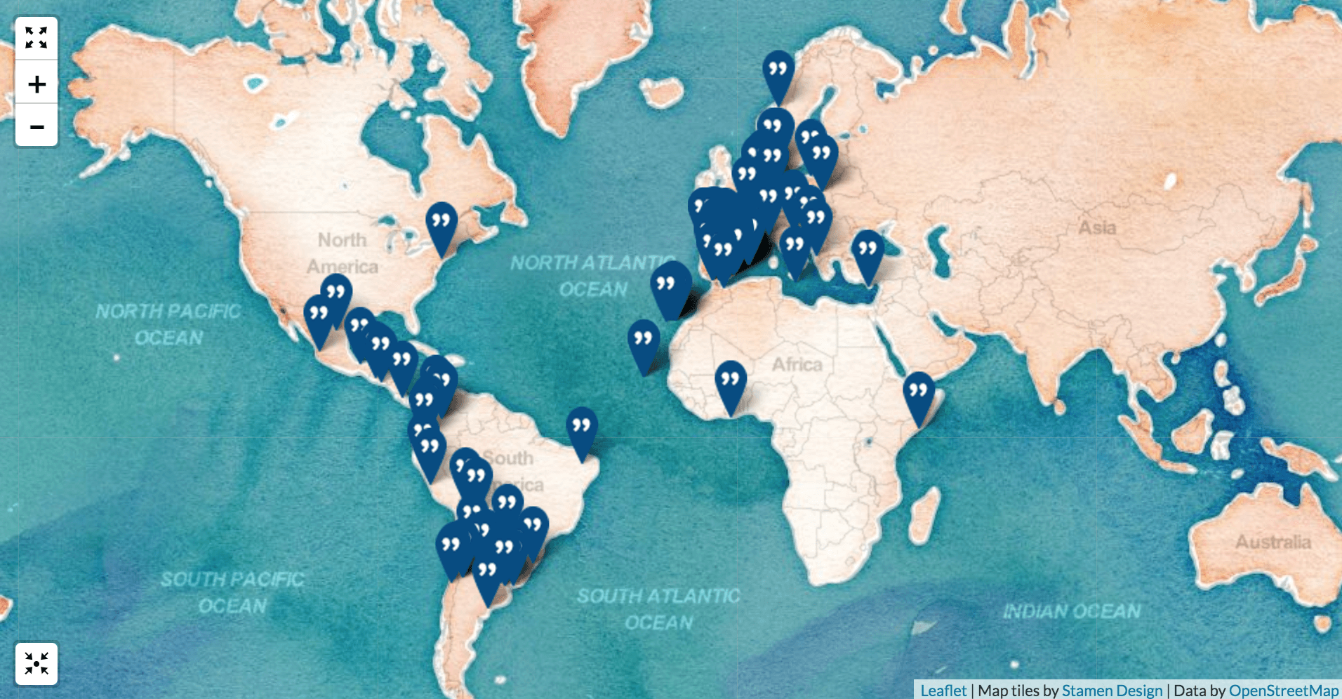 Consul: mapa del mundo con localizaciones
